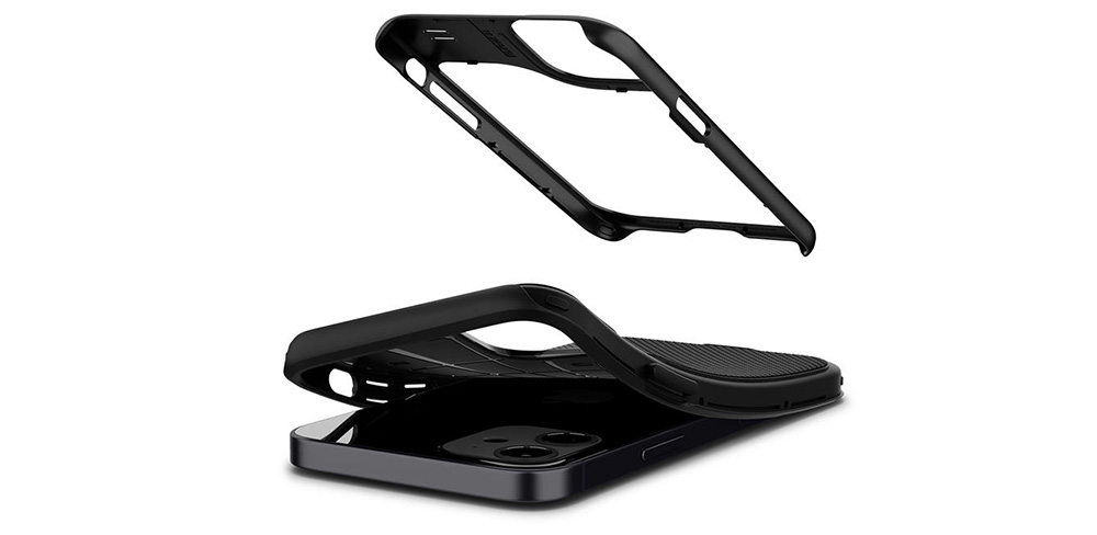 Чехол-накладка-Spigen-Hybrid-NX-для-iPhone 12 Mini полиуретан поликарбонат чёрный